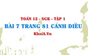 Bài 7 trang 81 Toán 12 tập 1 Cánh Diều